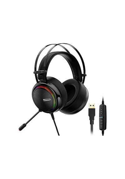 Glary 7.1 Mikrofonlu Rgb Oyuncu Kulaklığı, Siyah