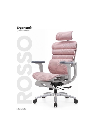 Rosso Ergonomik Çalışma Koltuğu - Pembe