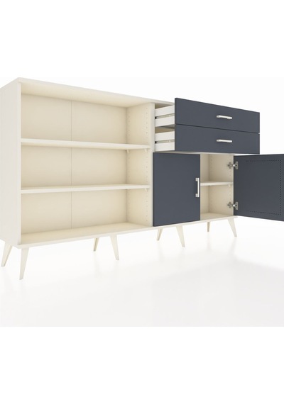 Arges Konsol 3 Raflı 2 Çekmeceli 2 Kapaklı 176x30x99 Aytaşı-antra Aytaşı-antrasit