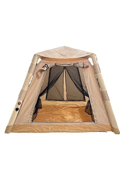 Onetick 4 Kişilik 4 Mevsim Şişme Çadır 220 X 220 Pompalı Set Bej