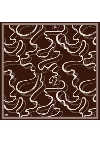 Belli İpek Eşarp - 4309-38 Kahverengi Twill