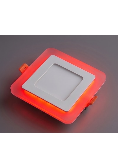 Kare Sıva Altı Led Spot Aydınlatma 6 Watt Çift Renk 3 Kademe Kırmızı Günışığı Gece Lambası Armatür