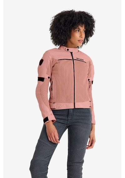 Scudo Parıs Pembe Yazlık Fılelı Kadın Motosıklet Ceketı