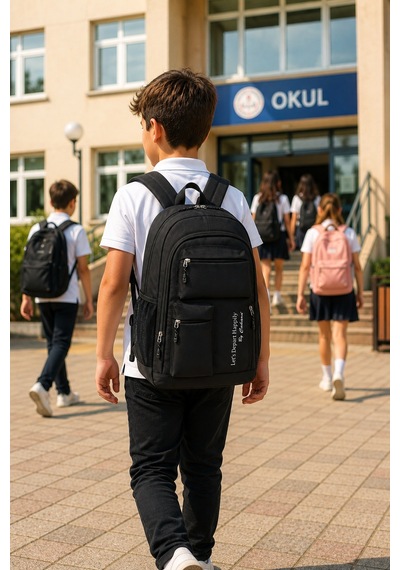 Okul Sırt Çantası Çok Cepli Lüks Ergonomik Öğrenci Günlük Kullanım Çantası 45x30x15 Cm Çok Renkli