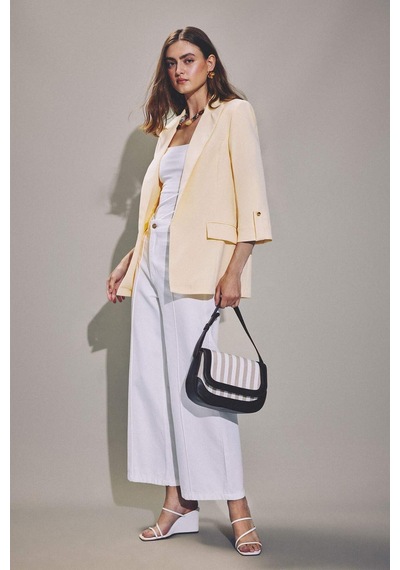 Defacto Oversıze Basic Blazer Açık Sarı Ceket C3215ax26auyl487 Sarı-yl487