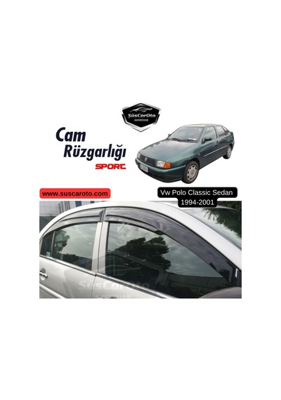 Vw Polo Classic Sedan 1994-2001 Uyumlu Mugen Cam Rüzgarlığı Seti Piano Black 4'lü İthal 00 Şüscaroto Aksesuar