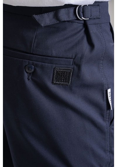Giotelli Erkek Lacivert Dar Kesim Slim Fit Viskon Dokuma Kargo Cep Normal Bel Pantolon