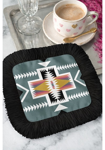 Etnik Geometrik Saçaklı Sunum Kokteyl Peçetesi - Boho Şık Yeşil Siyah Bardak Altlığı Mendil Orman Petrol Mavisi Etnik Geometrik Saçaklı Sunum Kokteyl Peçetesi - Boho Şık Yeşil Siyah Bardak Altlığı Mendil Orman Petrol Mavisi