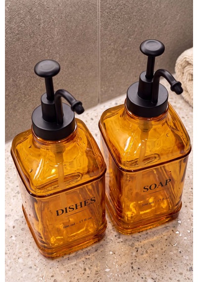 Amber Kare 2'li Sıvı Sabunluk Seti 500 Ml