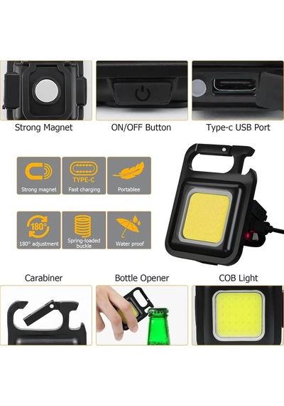 Anahtarlıklı Fener Fener Cob Led Bx40