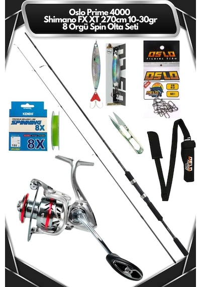 Oslo Prime 4000 Shimano Fx Xt 270cm 10-30gr 8 Örgü Spin Olta Seti