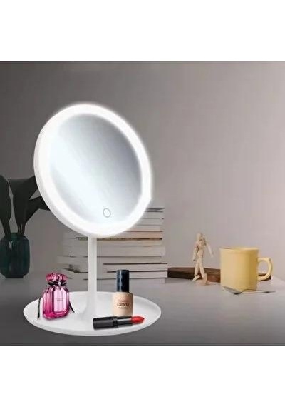 3b Trend Led Işıklı Dokunmatik Masaüstü Makyaj Aynası Ayarlanabilir Beyaz Kozmetik Aynası Beyaz