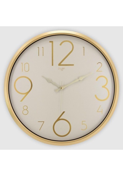 Exculusive Serisi Modern Tasarım Sessiz Mekanizma 50 Cm Duvar Saati Gold-beyaz, Latin Rakamlı Diğer