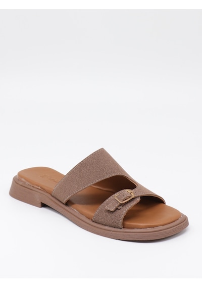 Nesilshoes Nesil Shoes Dvm 210 Vizon Süet Tokalı Kadın Terlik