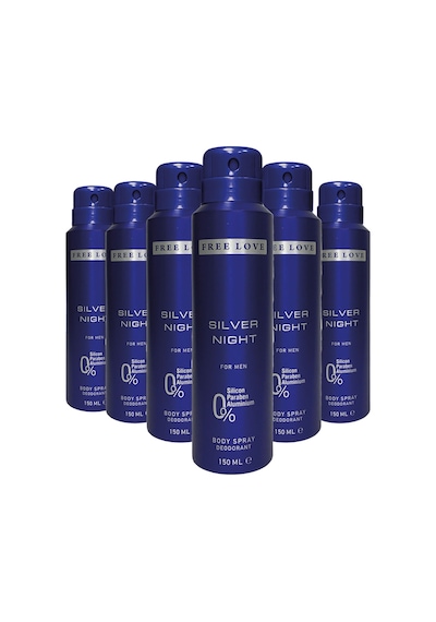 Free Love Silver Night Erkek Deodorant 6 x 150 ML