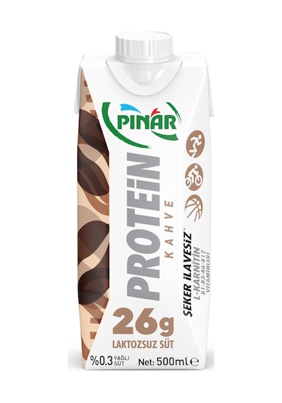 Pınar Protein Kahveli Laktozsuz Süt 500 Ml X 6 Adet