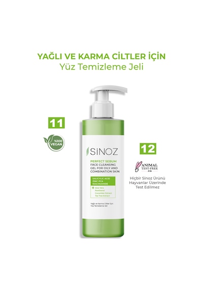 Sinoz Yağlı ve Karma Ciltler İçin Yüz Temizleme Jeli 400 ML