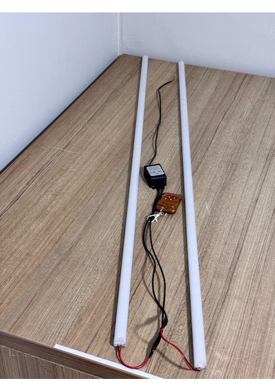 Cam Kenarı Yanıp Sönen Led Lamba 2 Li Uzaktan Kumandalı, 12 Modlu, Kırmızı Işık 12v