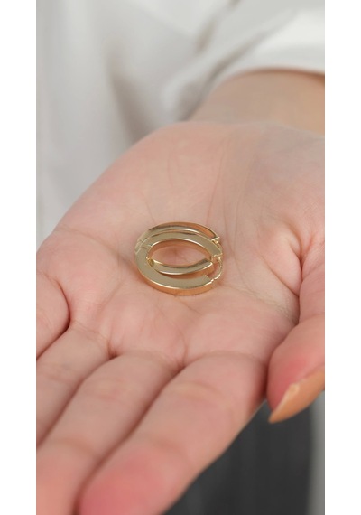 Arpaş 14 Ayar Altın Oval Sade Küpe