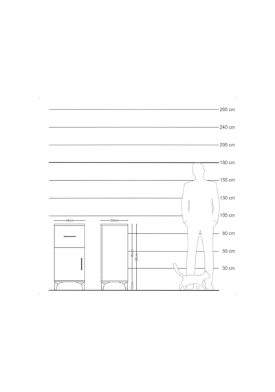 Kronos Komodin Tek Raflı Tek Çekmeceli Tek Kapaklı 44x59x96 Aytaşı-çam Aytası