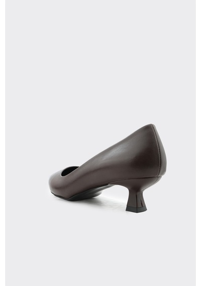 Derinet Kısa İnce Topuk Kadın Stiletto Kahve Kahve