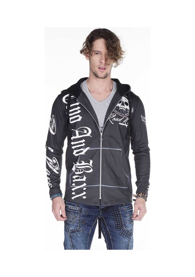 Cipo & Baxx Cl256 Motorzu Tarz Baskılı Erkek Sweatshirt 001