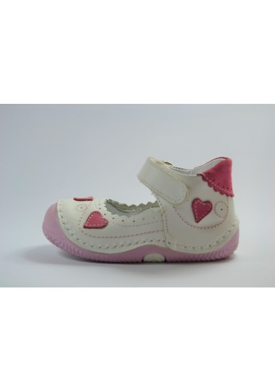 Ozgencshoes Bayrak Deri Beyaz Pembe Ortopedik Ilkadım Kız Bebek Ayakkabı Beyaz