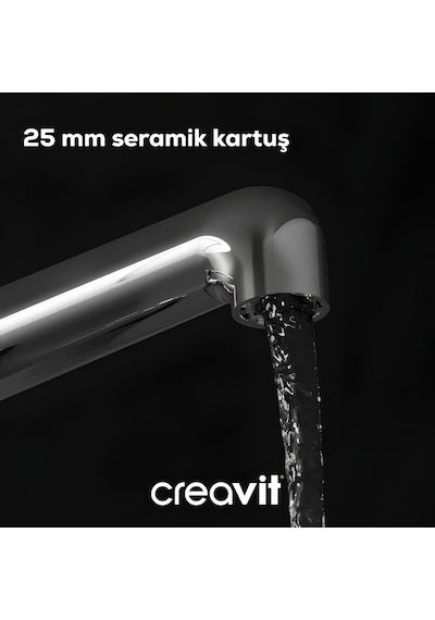 Creavit Flow Lavabo Banyo Eviye Bataryası 3'lü Set FL1500-FL2500-FL8500 Krom