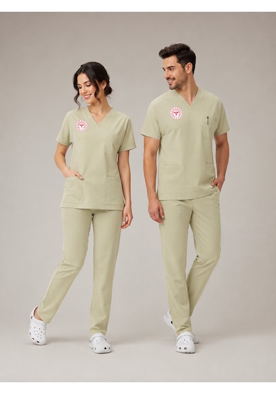 Teknisyen-tekniker - Sekreter Forması Scrubs Likralı Takım Sağlık Bakanlığı Uyumlu-moth
