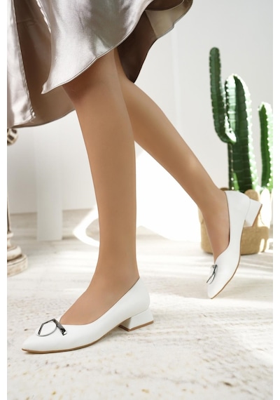 Nesilshoes Nesil Shoes Desca 012 Beyaz Günlük Kadın Babet