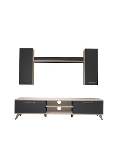 Decoraktiv Eko 7 Mdf Dvd Retro Tv Ünitesi Tv Sehpası Beyaz - Antrasit