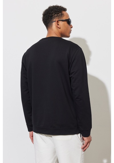 Altınyıldız Classıcs Erkek Sıyah Standart Fit Normal Kesim Bisiklet Yaka Sweatshirt SIYAH