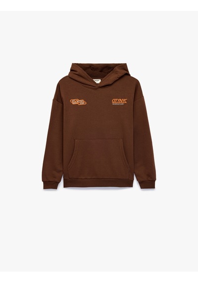 Koton Uzun Kollu Üç İplik Kapşonlu Baskılı Kanguru Cep Detaylı Sweatshirt Kahverengi 7wkb10473tk Kahve Koton Uzun Kollu Üç İplik Kapşonlu Baskılı Kanguru Cep Detaylı Sweatshirt Kahverengi 7wkb10473tk Kahve