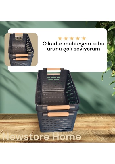 2 Adet Çok Amaçlı Plastik Tutacaklı Organizer Sepet - Dolap Içi & Çekmece Düzenleyici Sepet Plastik Diğer