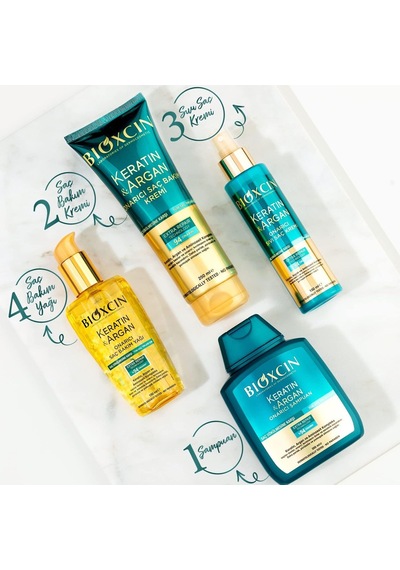 Bioxcin Keratin &amp Argan Onarıcı Saç Bakım Yağı 150 Ml - Yıpranmış Ve Hasar Görmüş Saçlar 2li Paket