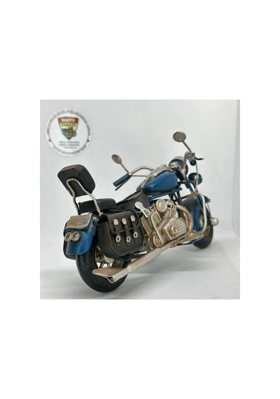 El Yapımı Lacivert &amp Siyah Sissy Barlı Chopper Metal Motosiklet Biblosu Retro Cruiser Figür