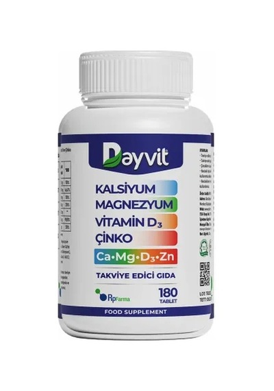 Dayvit Kalsiyum Magnesium Vitamin D Çinko 180 Tablet