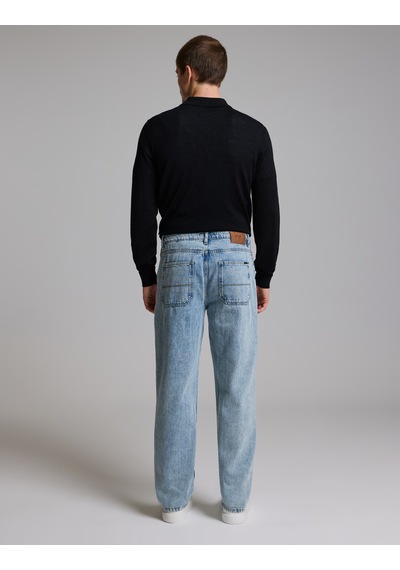 Pierre Cardin Mavi %100 Pamuk Relax Fit Rahat Kesim Erkek Jean Pantolon 50332747-vr036