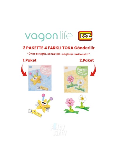 4'lü Saç Toka Seti Önce Birleştir,sonra Tak 2 Paket 4 Adet Gönderilir Yapı Toka Seti Ff 7116-7132