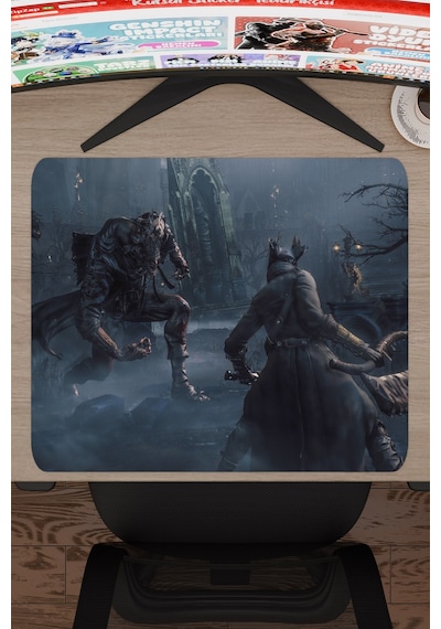Bloodborne Kaymaz Dikişli Kauçuk Oyuncu Mousepad V2 - 48x40 Xl Gaming Mouse Pad Fare Altlığı