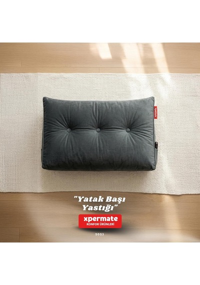 Yatak Başı Yastığı Sırt Ve Bel Destek Yastığı 120 Cm Yaslanma Ve Dinlenme Yastığı Gri Genel