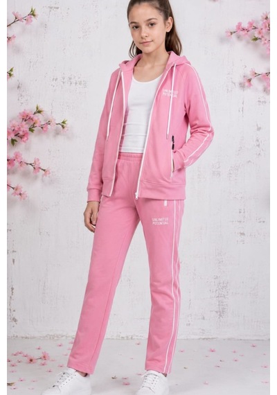 Pina Kids Kız Çocuk Unlimited Şeritli Kapüşonlu Düz Paça Reglan Kol Dalgıç Kumaş Eşofman Takımı Esf7013 Pembe Pina Kids Kız Çocuk Unlimited Şeritli Kapüşonlu Düz Paça Reglan Kol Dalgıç Kumaş Eşofman Takımı Esf7013 Pembe