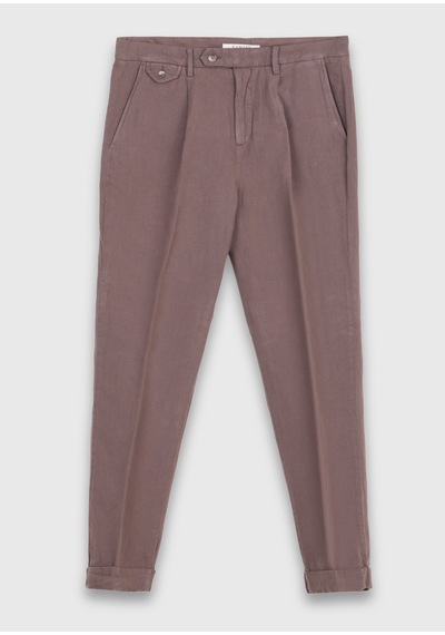 Ramsey Mürdüm Düz Dokuma Relaxed Fit Casual Pamuk Karışımlı Pantolon mürdüm damson Color