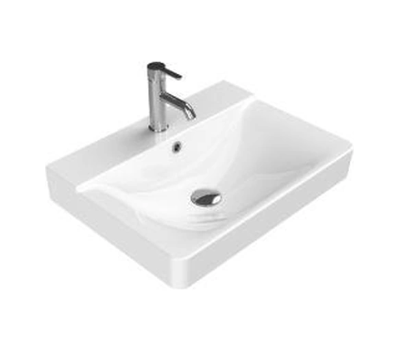 Turkuaz Yeni Mona Etajer Uyumlu Lavabo 60 45 Cm Beyaz
