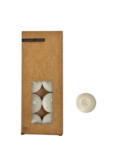 10 Gr Kokulu Tealight Mum Beyaz 10 Adet