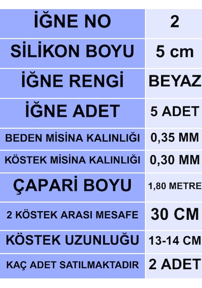 Ea Genset Beyaz Silikon Balıklı Çapari 5 Cm 2 Adet Silikon At Çek Takımı Fosforlu Glow Boncuklu