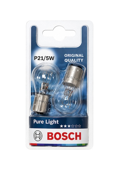 Bosch P21/5w Fren Stop Sinyal Ampulü 12v Bay15d Çift Flamanlı  Pure Light 2 Adet Yüksek Görünürlük
