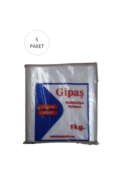 Bakkaliye Naylon Torba 3'kg Lık 26x42 Cm 5 Paket Takriben 825 Adet