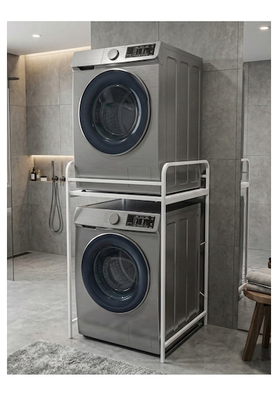 Reyo Falez 2 Katlı Çamaşır Makinesi Üstü Dolap Metal Banyo Organizeri Çok Amaçlı Raf - Beyaz 261 Reyo Falez 2 Katlı Çamaşır Makinesi Üstü Dolap Metal Banyo Organizeri Çok Amaçlı Raf - Beyaz 261