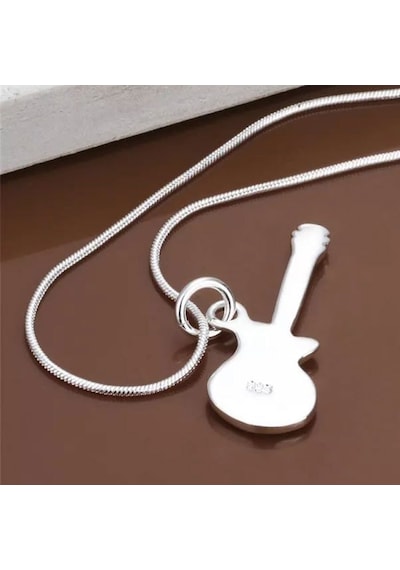 Manuel Raymond Gku Gümüş Gitar Kolye Ucu Müzisyenler İçin Şık Aksesuar
